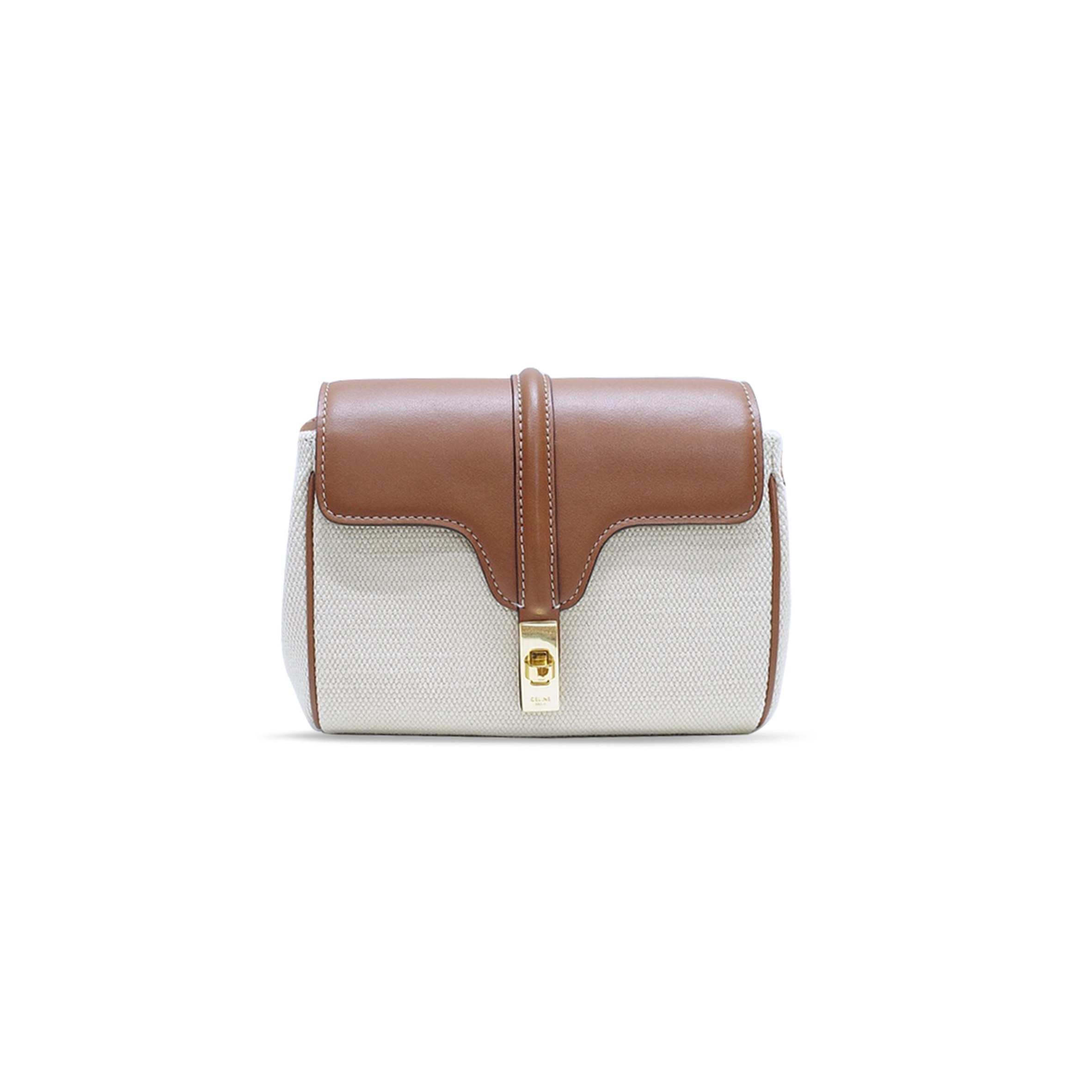 Ce**e mini shoulder bag in soft16 canvas and calfskin 10l352de1. 27kh (18*12.5*6cm)